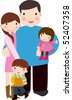 Family Pictures With Two Kids Cartoon