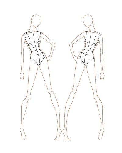 Fashion Illustration Templates Front And Back