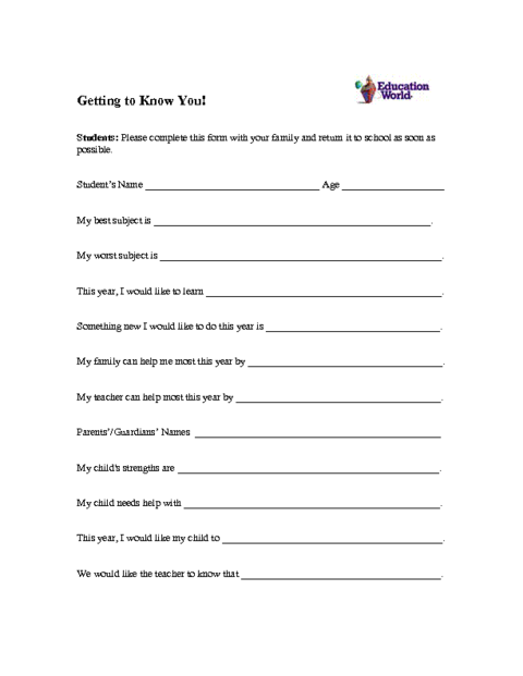 Feedback Form Sample For Students