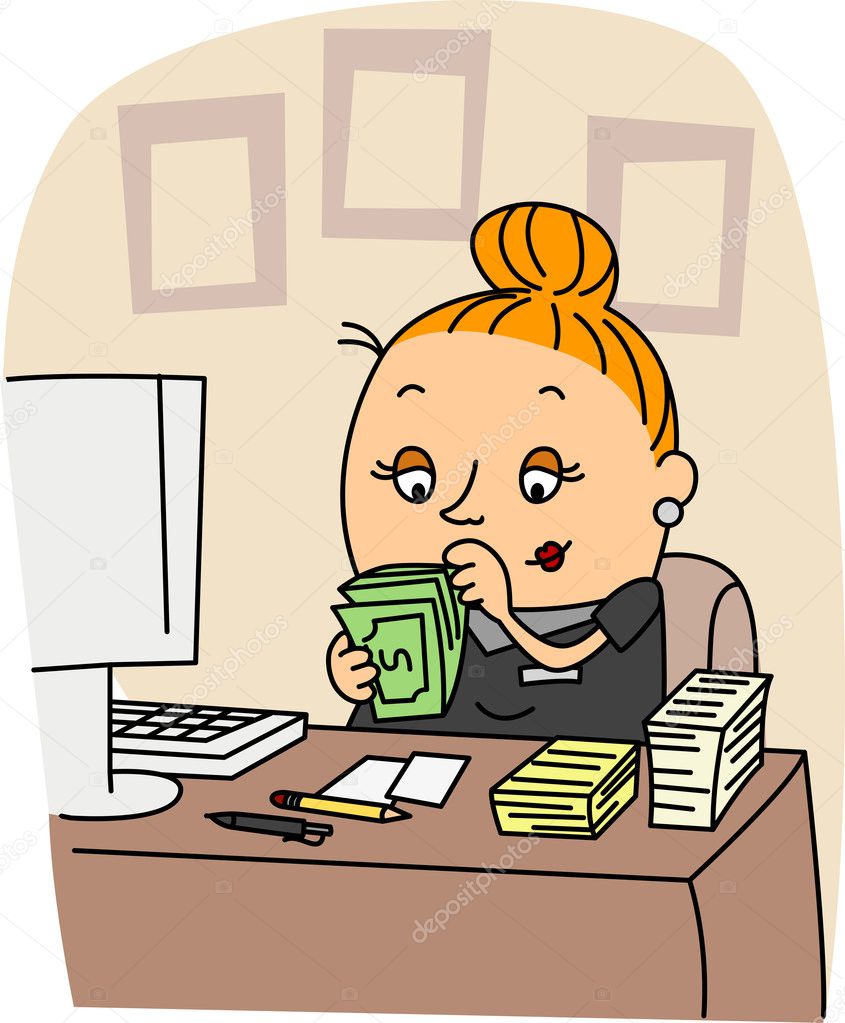 Female Accountant Cartoon