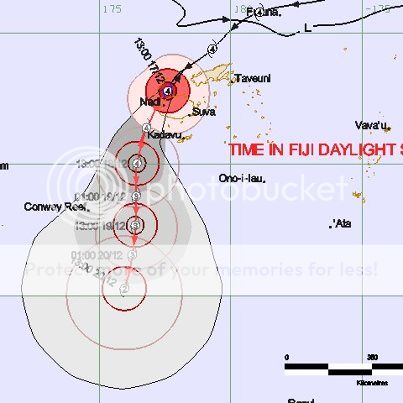 Fiji Cyclone Evan Path