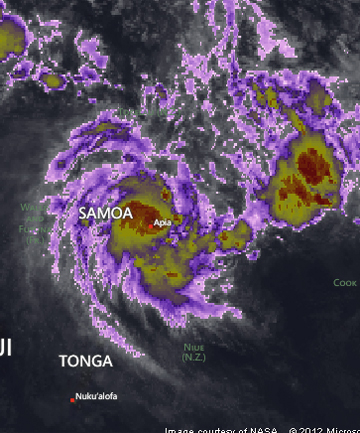 Fiji Cyclone Evan Path