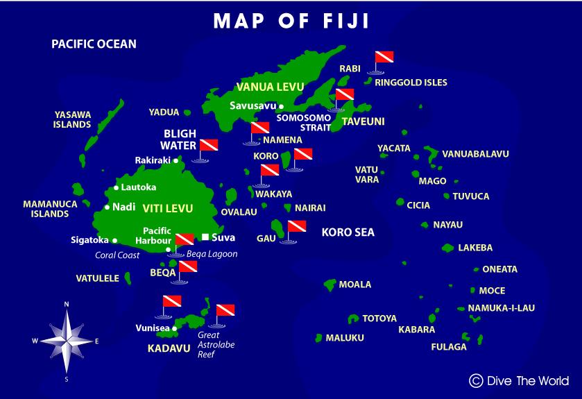 Fiji Islands Resorts Map