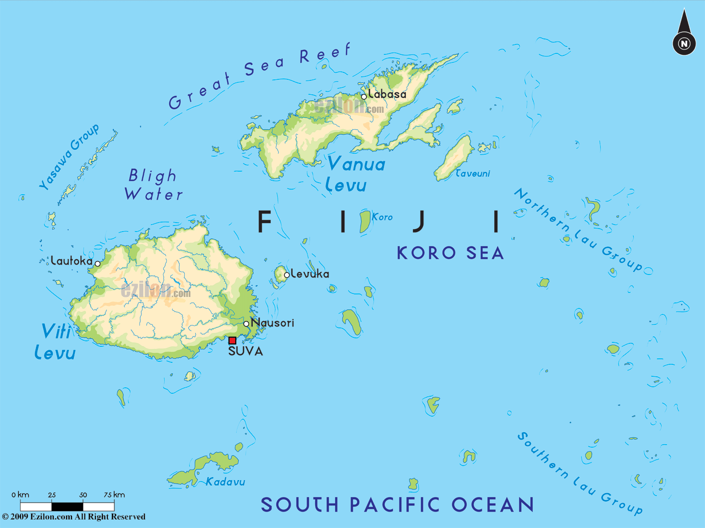 Fiji Islands World Map