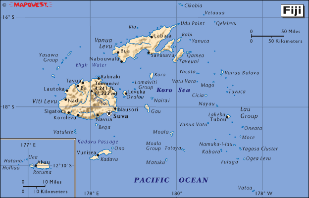 Fiji Islands World Map