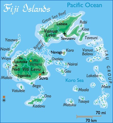 Fiji Islands World Map