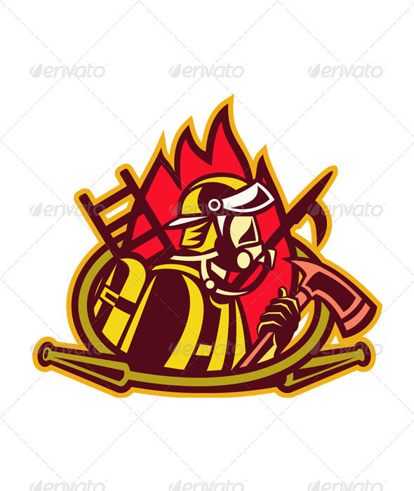 Firefighter Logo Vector