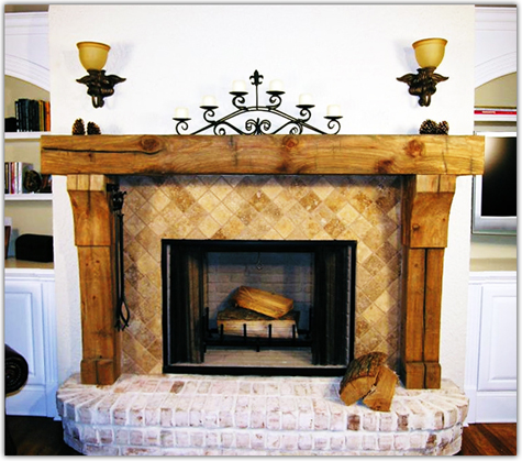 Fireplace Mantels Wood Beam