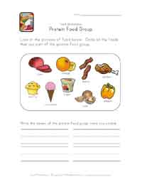 Five Food Groups For Kids Worksheets