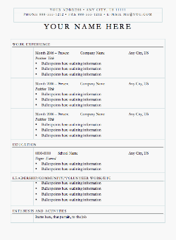 Format Of Resumes For Freshers