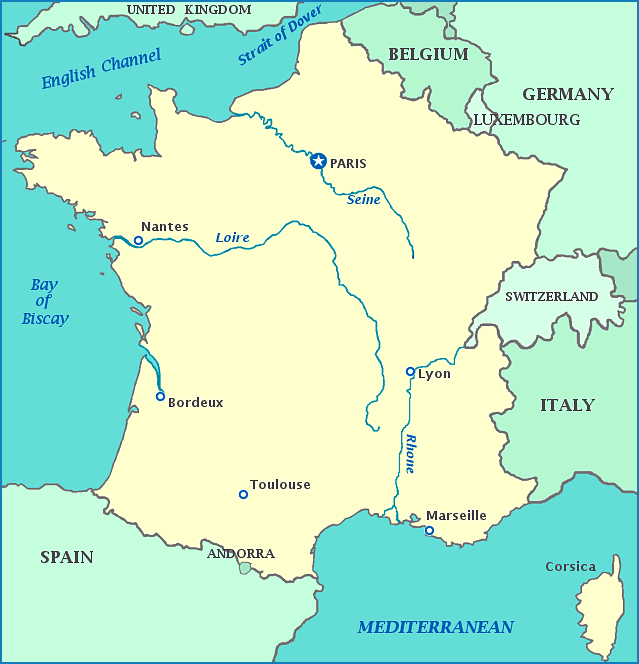 France Map Regions In English