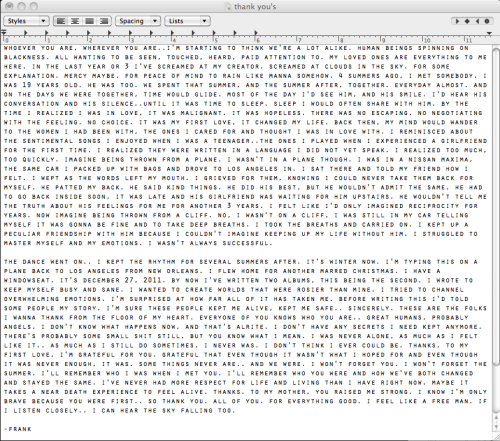 Frank Ocean Tumblr Gay Letter