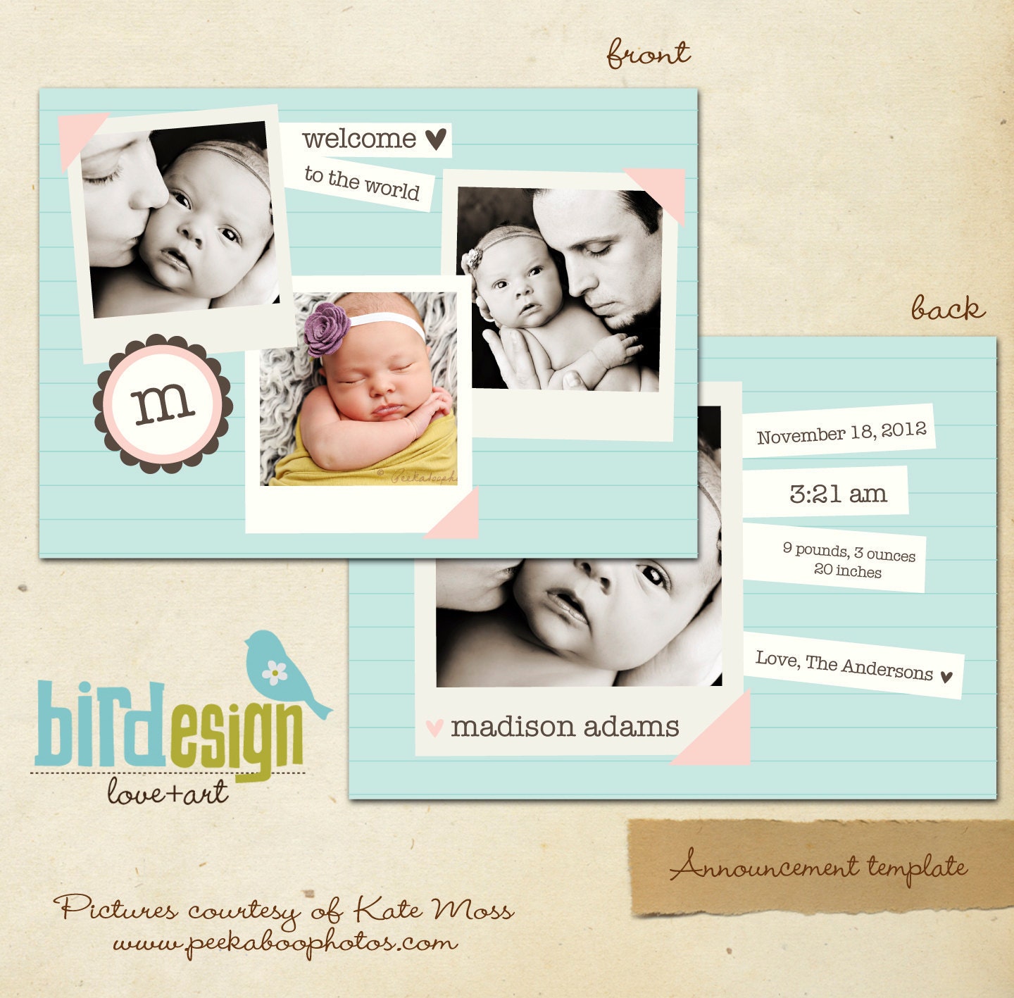 Free Birth Announcement Templates For Photographers