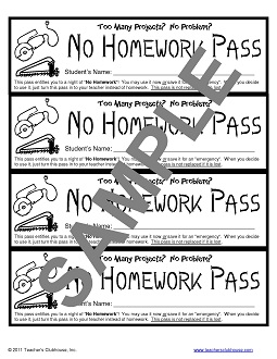 Free Homework Pass Certificate