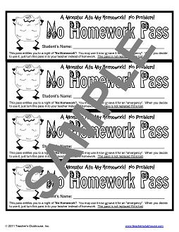 Free Homework Pass Certificate