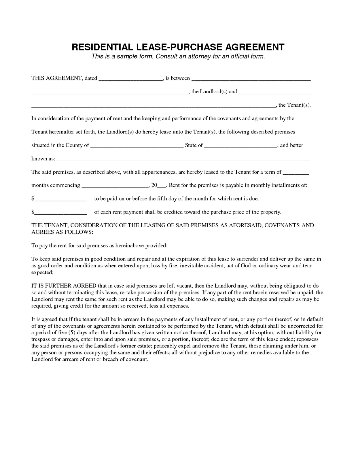 Free Lease Agreement Template Download