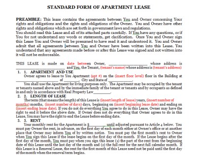 Free Lease Agreement Template Word Doc