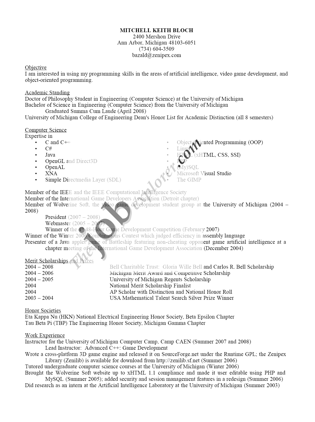 Free Resumes Templates