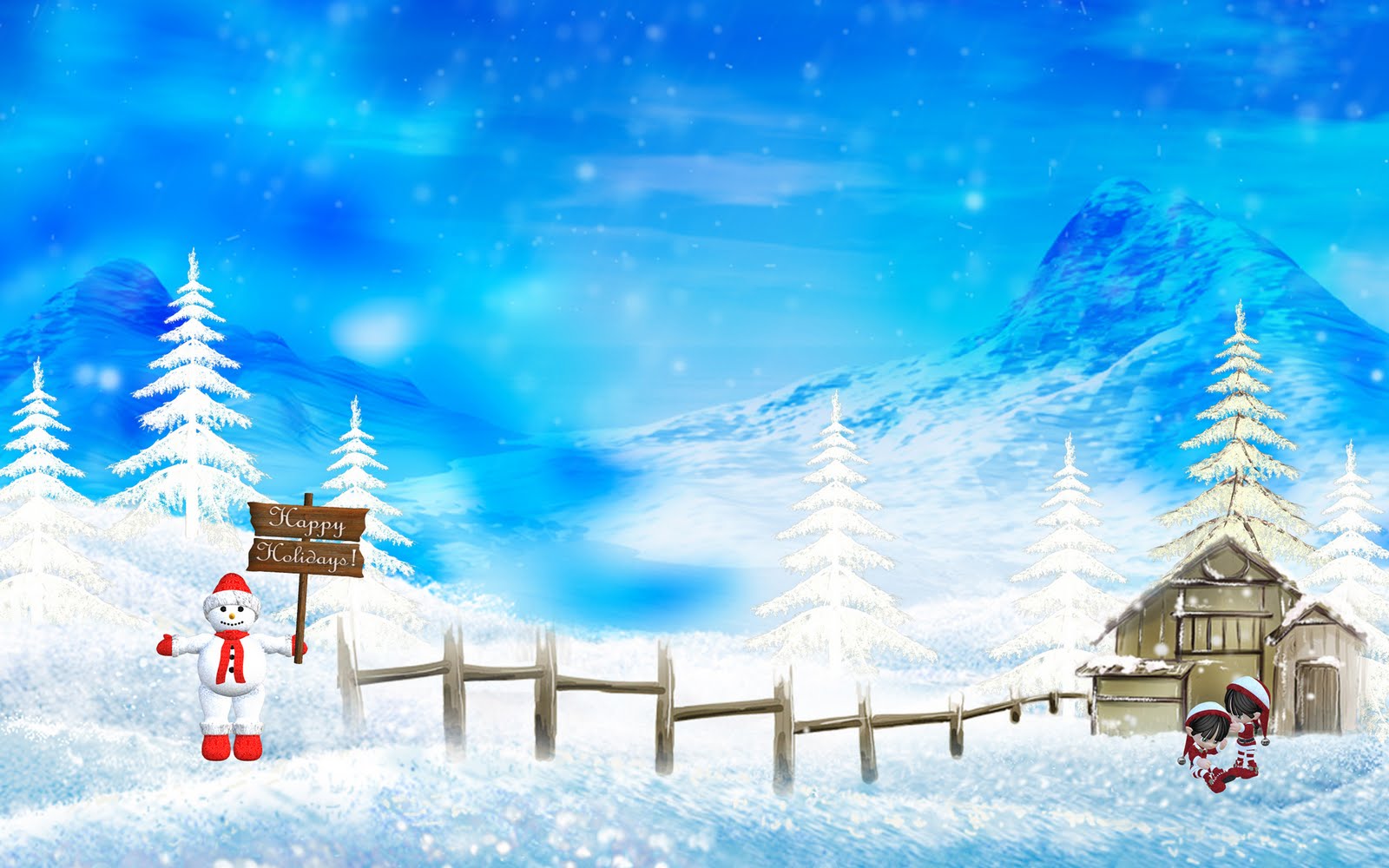 Free Wallpaper Christmas Tree Snow