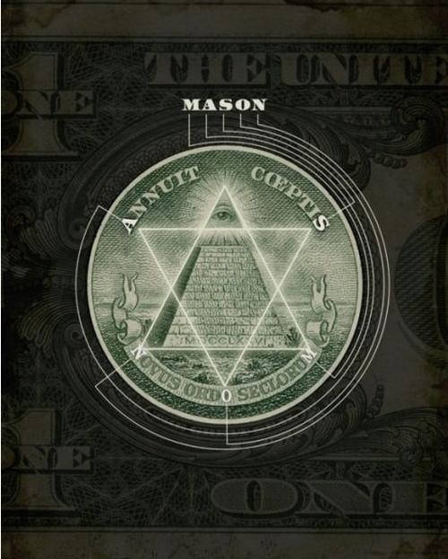 Freemason Symbols On Dollar Bill