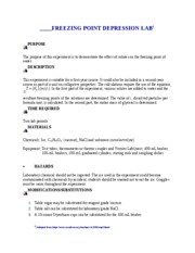 Freezing Point Depression Lab Conclusion