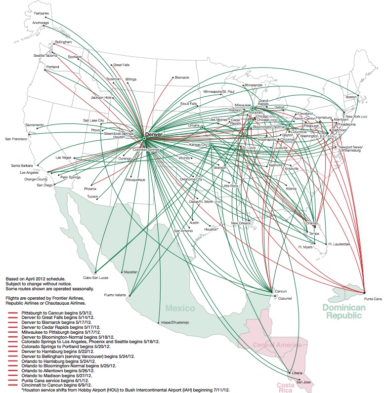 Frontier Airlines Map