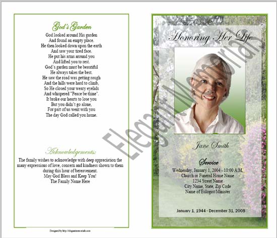 Funeral Announcement Template