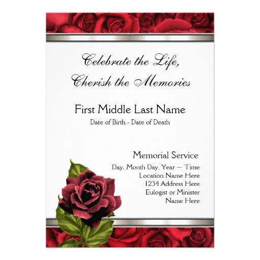 Funeral Announcement Template Free