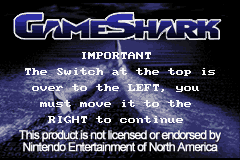 Gameboy Advance Gameshark