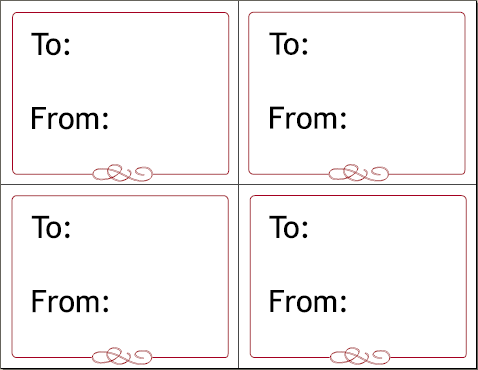 Gift Tags Template Word