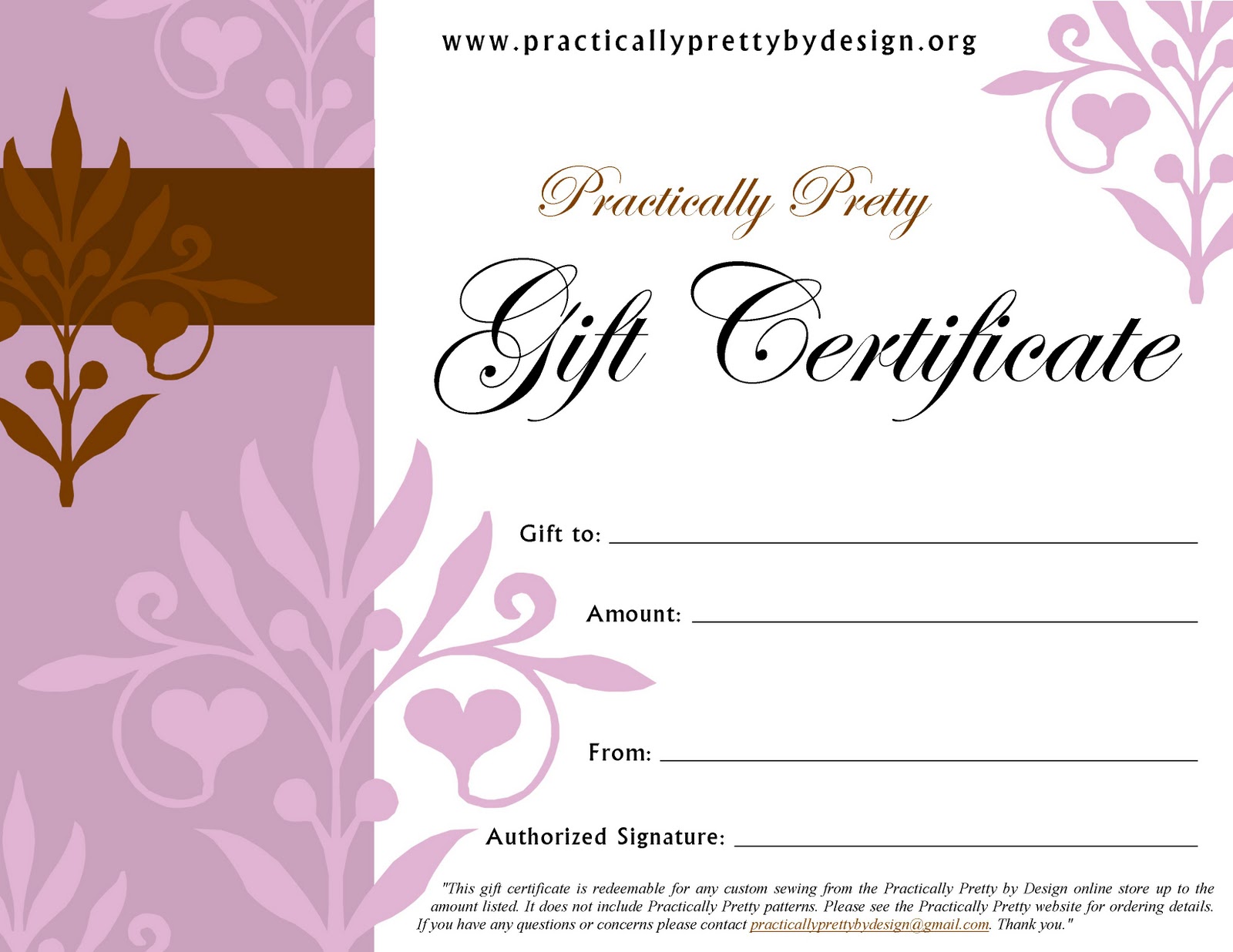 Gifts Certificates Online