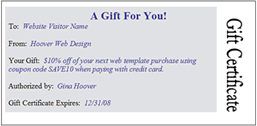 Gifts Certificates Templates