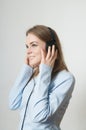 Girl Listening To Music With Beats