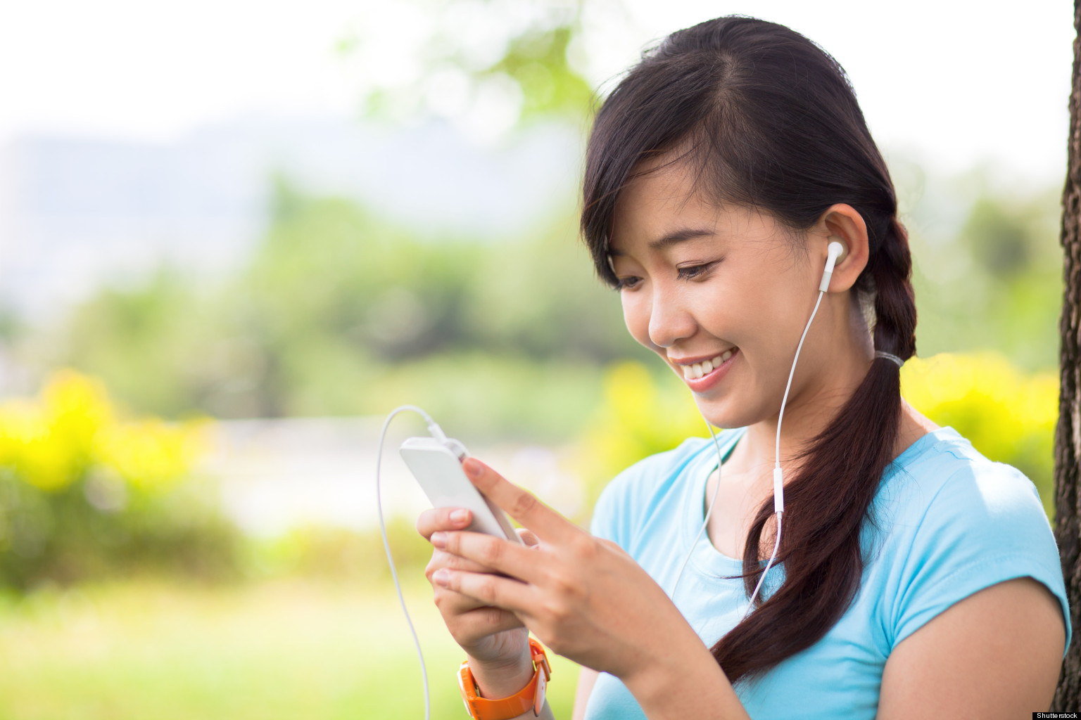 Girl Listening To Music With Beats