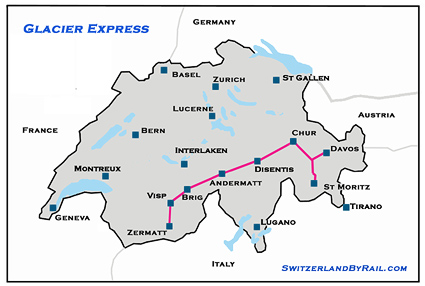 Glacier Express Map