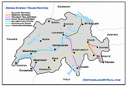 Glacier Express Train Route