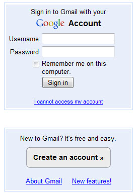 Gmail Sign Up Page