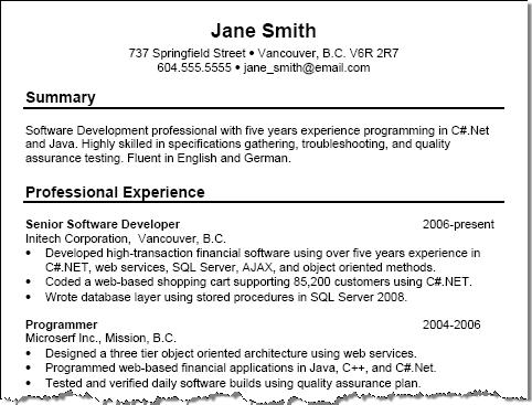 Good Resumes Examples