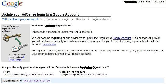 Google Adsense Login