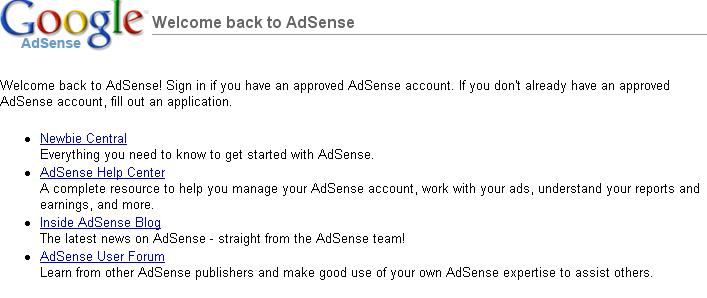 Google Adsense Login Problem