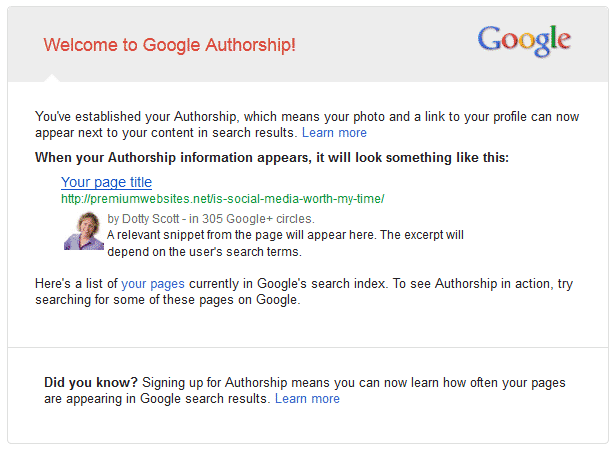 Google Authorship Code