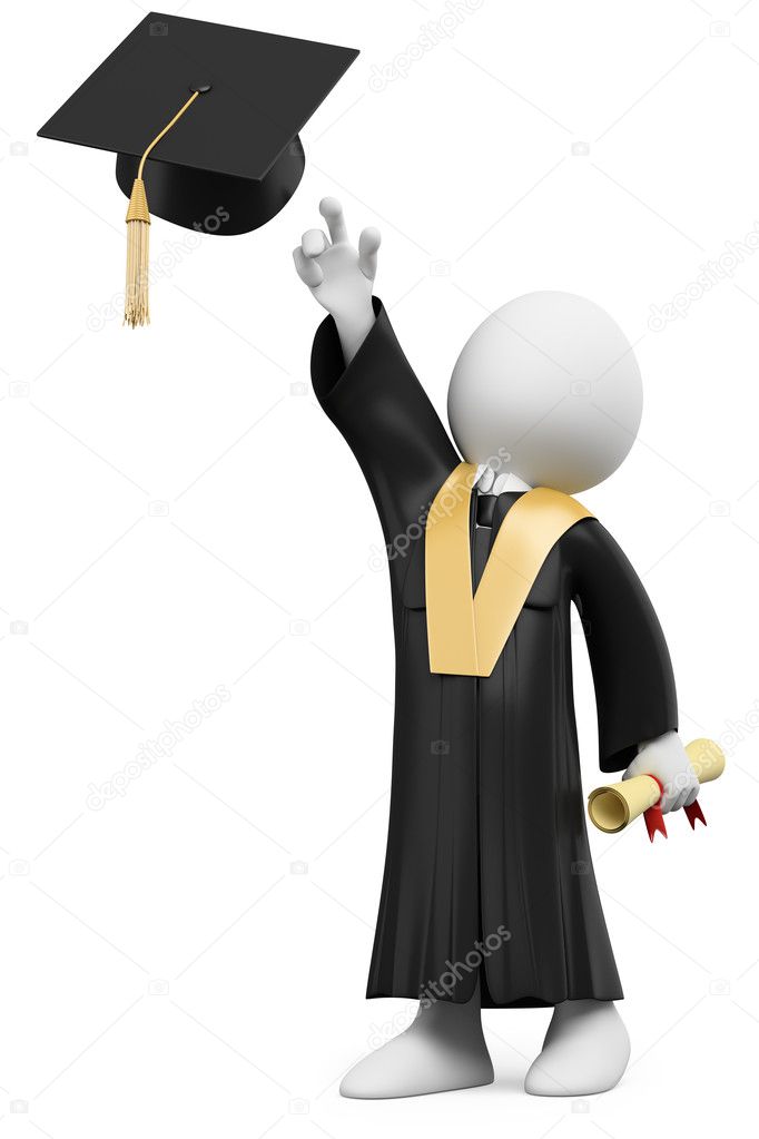 Graduation Cap And Gown White