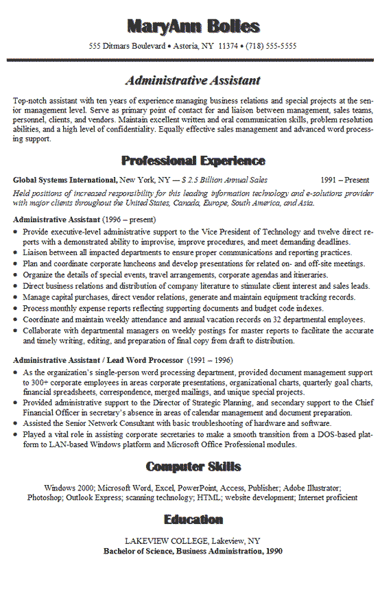 Great Resumes Examples