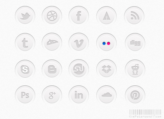 Grey Social Media Icons Free