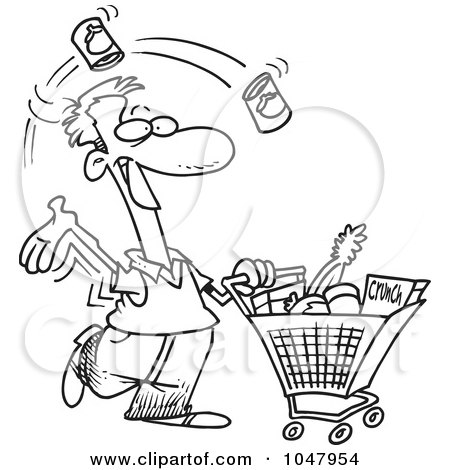 Grocery Shopping Cartoon