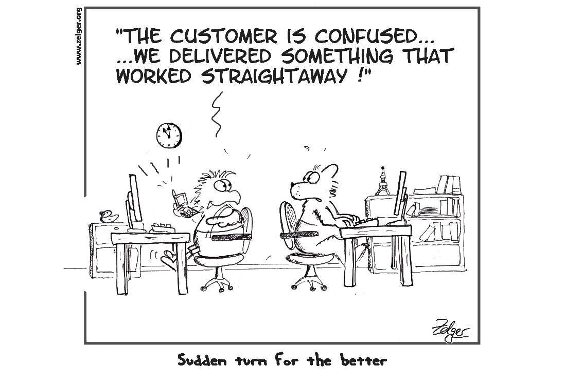 Happy Customers Cartoon