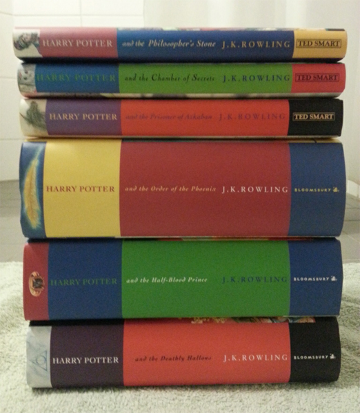 Harry Potter Books Stacked