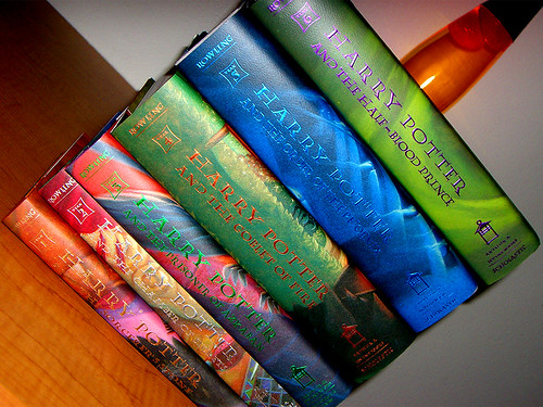 Harry Potter Books Stacked