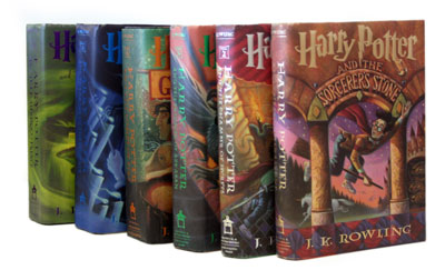 Harry Potter Books Stacked