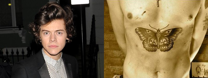 Harry Styles Butterfly Tattoo Real